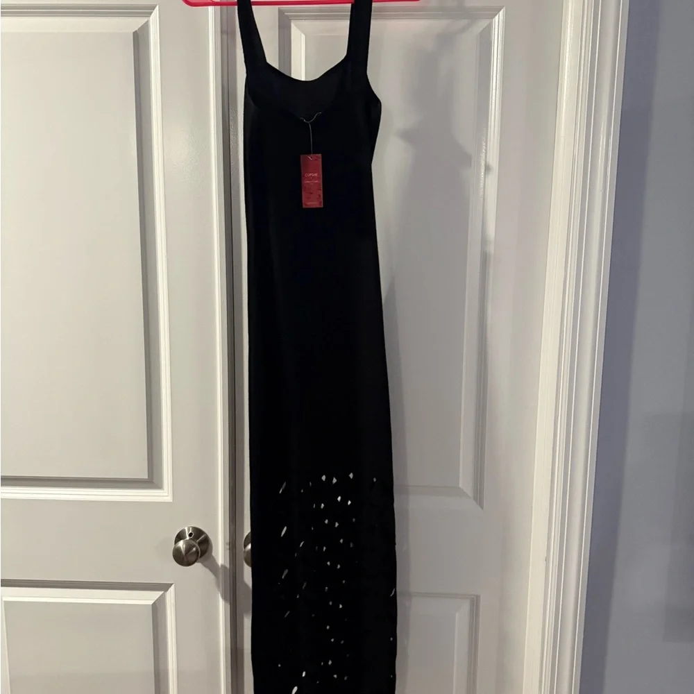 NWT Cupshe Black Knit Cutout dress